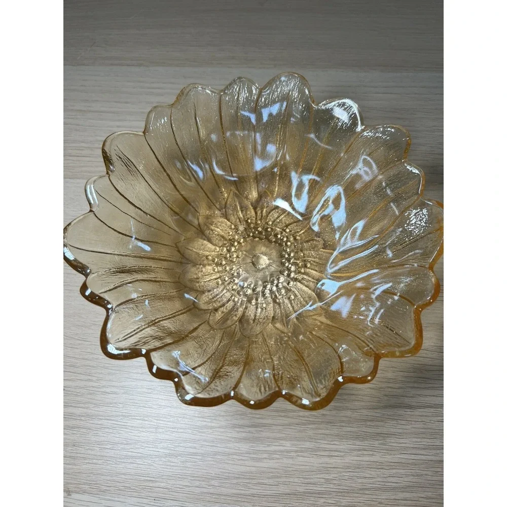 Vintage Amber Iridescent Sunflower, 7